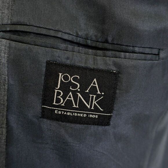 Jos A‎ Bank Wool Gray 40R 2 Button Suit Jacket / Blazer - Picture 8 of 12